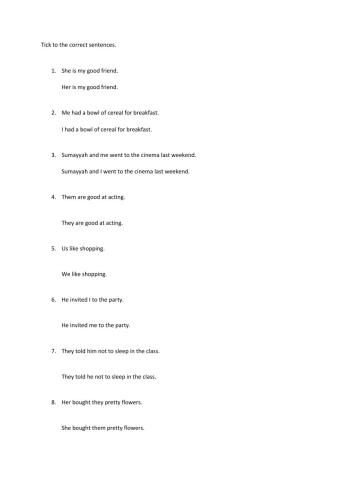 English: Subject & Object Pronouns