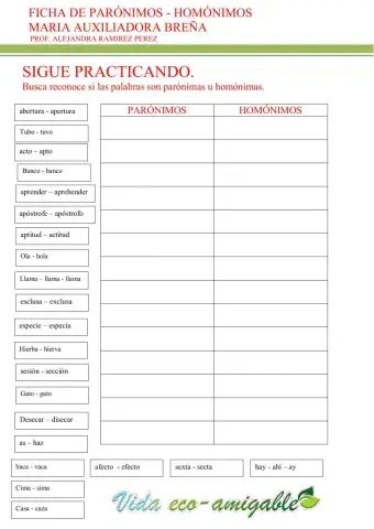 Parónimos y homónimos