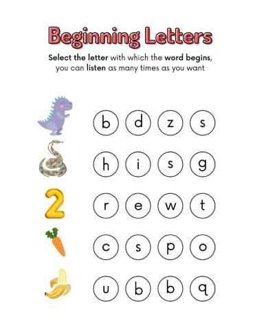 Beginning letter- English for kids