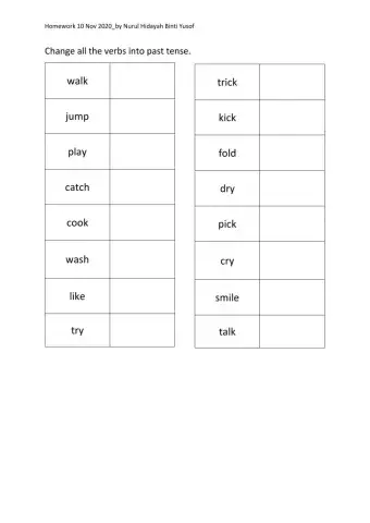 SImple Past Tense-Regular Verbs