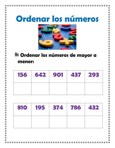 Ordenar números