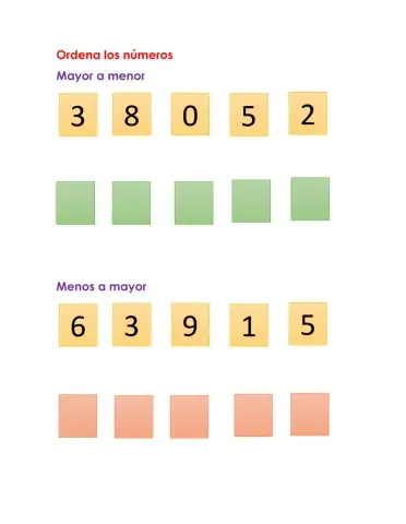 Ordenar números