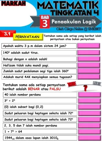Penaakulan Logik: pernyataan