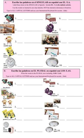 Escribir Singular y Plural - -1