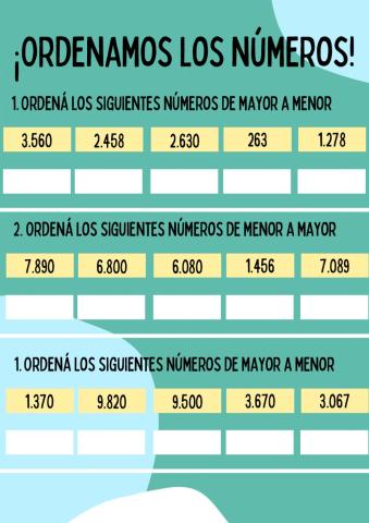 ¡Ordenamos los números!