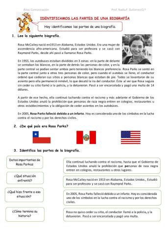 Identificamos  las partes de la biografía