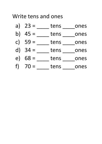 Tens and ones