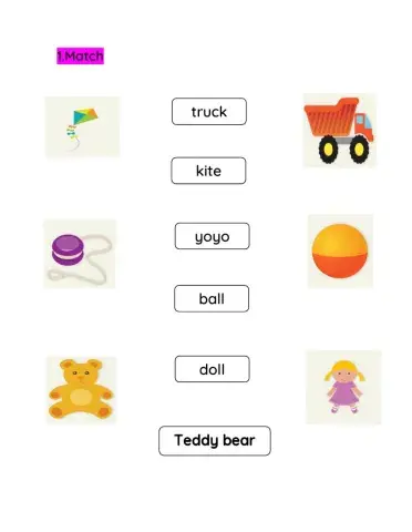 Toys  Vocabulary 2nd grade