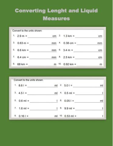 Convert Length  an Liquid Measures