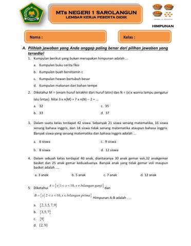 LKPD MTK Himpunan- Siti Fatimah-MTs N 1 Sarolangun