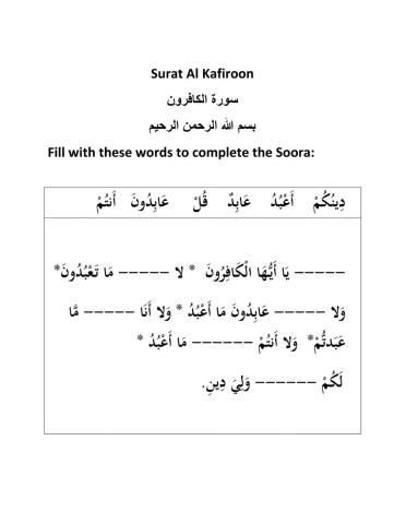 Surat Al Kafiroon