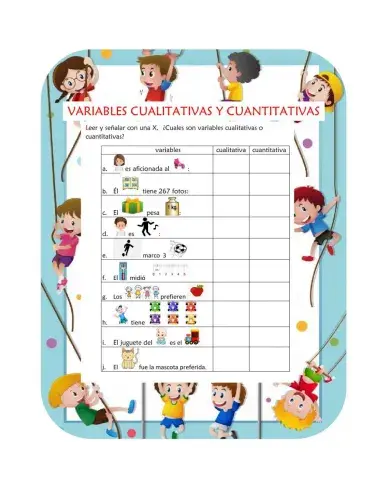 Practiquemos Variables Cualitativas y Cuantitativas