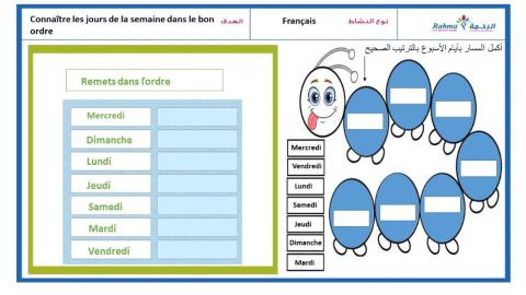 Les jours de la semaine