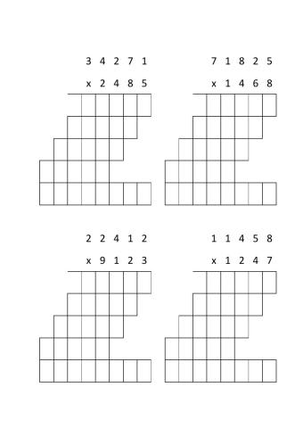 Multiplicaciones de 4 cifras