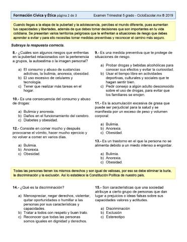 Examen F.C.E. 5° TRIM. 1