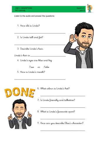 3rd cycle. unit 2. 007 listening description