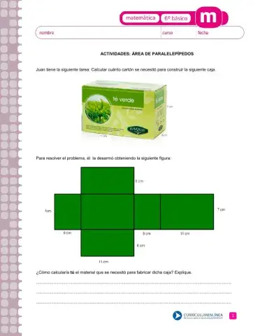 Área del Paralelepípedo