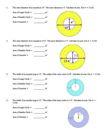 Calculating Area of Annuulus