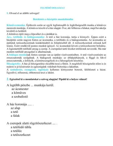 Felmérés anyanyelvből