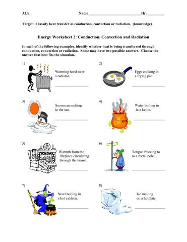 Examples of conduction convection radiation
