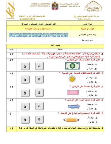 نشاط المجموعات موصل او عازل