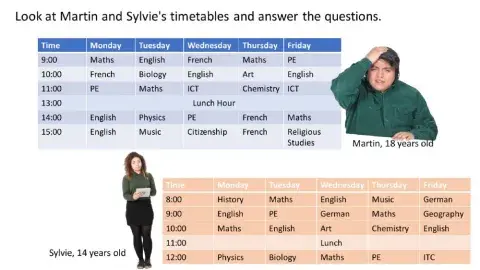 Comparing timetables