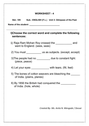 English worksheet 4