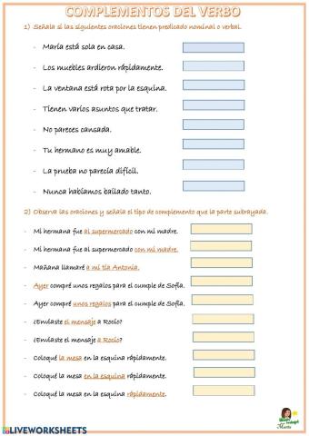 Complementos del verbo