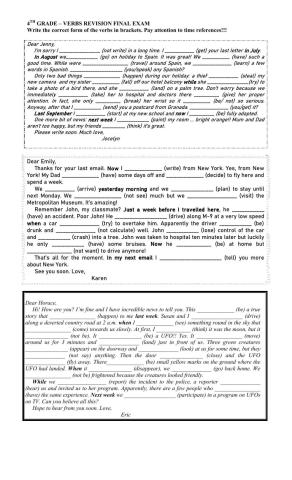 4th grade - Final revision verbs