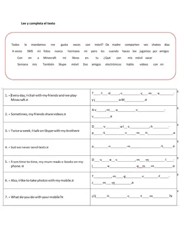 Lee y completa el texto