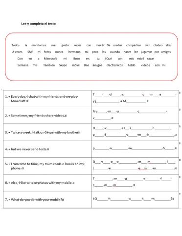 Lee y completa el texto