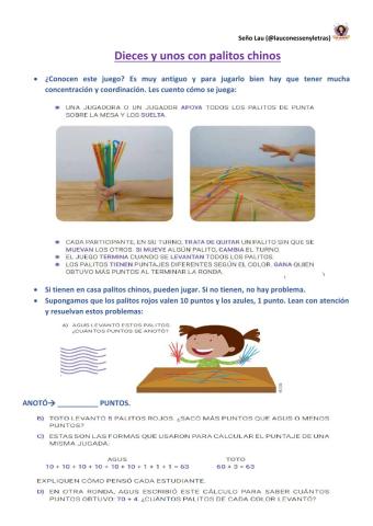 Unos y dieces con palitos chinos