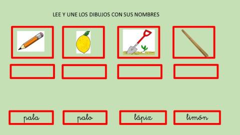 Palabra imagen letra l