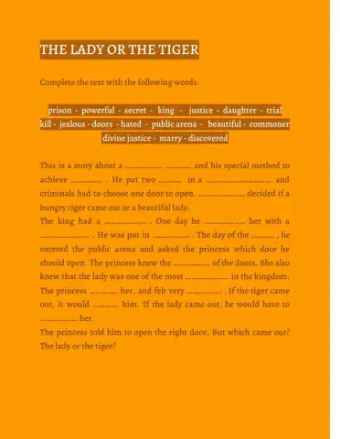 The lady or the tiger