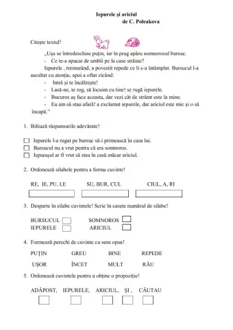 Iepurele și ariciul