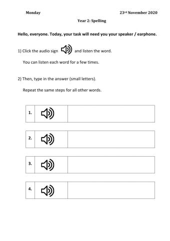 Unit 9: At the Beach (Spelling)