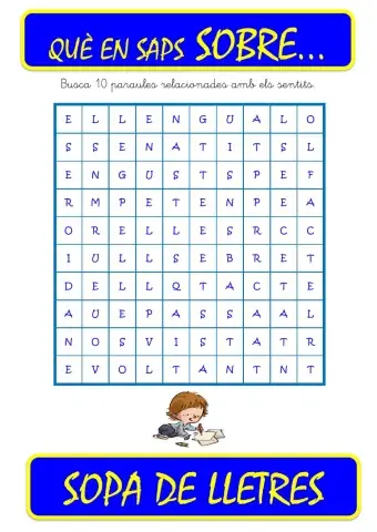 Que saps sobre...Sopa de lletres-Sentits