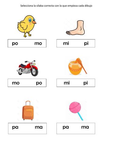 Sílabas m y p