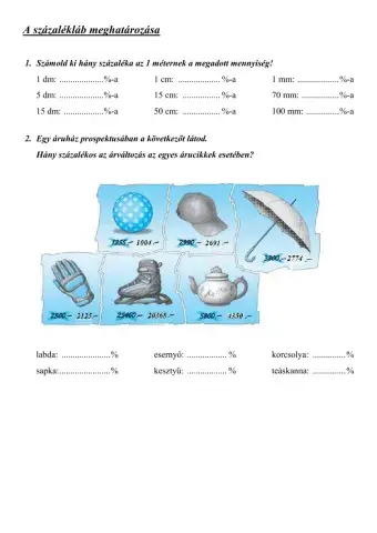 Százalékláb meghatározása