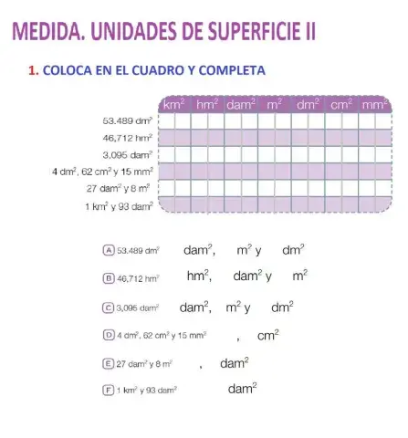Unidades de superficie ii