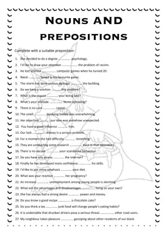 Nouns and prepositions