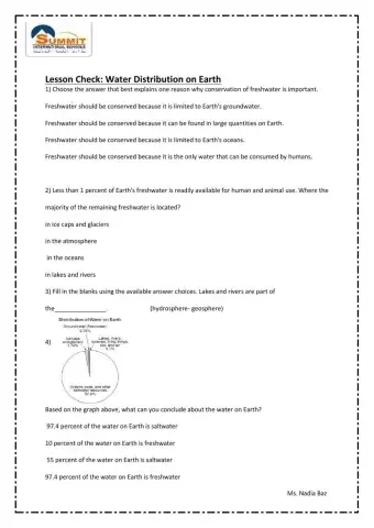 Water Distribution on Earth