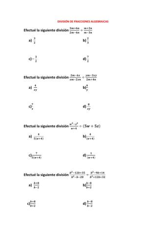 División de fracciones algebraicas