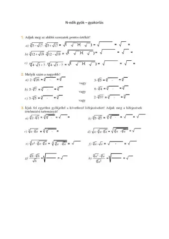 N-edik gyökvonás (1)