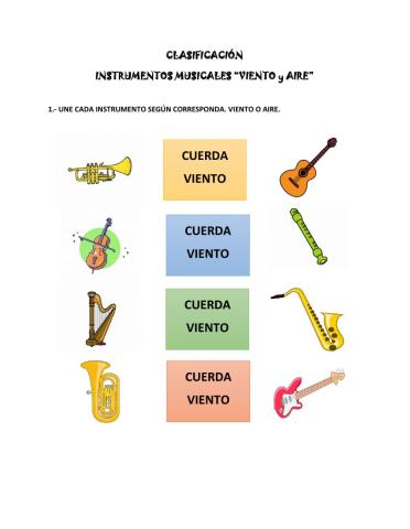 Clasificación de Instrumentos Musicales