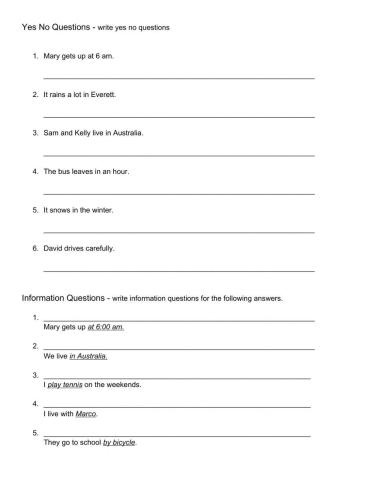 Simple Present Questions