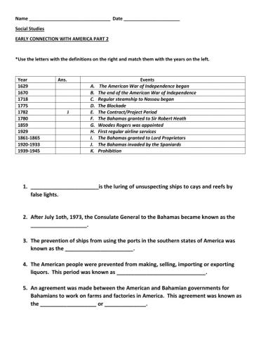 Early Connections With America 2