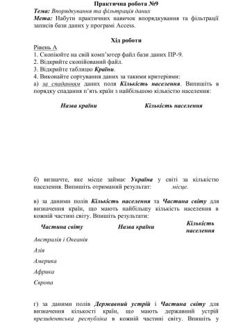 Впорядкування та фільтрація даних