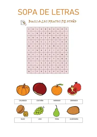 Sopa de Letras de Otoño