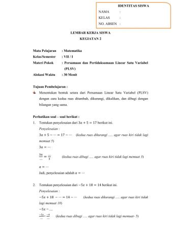 LKS PLSV & PtLSV Pertemuan 2